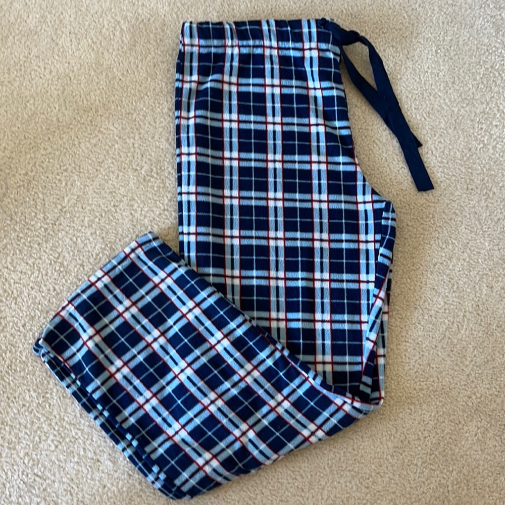 Super Comfy Mens Plaid Pull String Fleece Lounge Pants Size Large